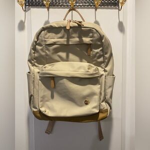 Nylon Khaki Backpack Work Travel Fits 15.6 inch Laptop - GUC